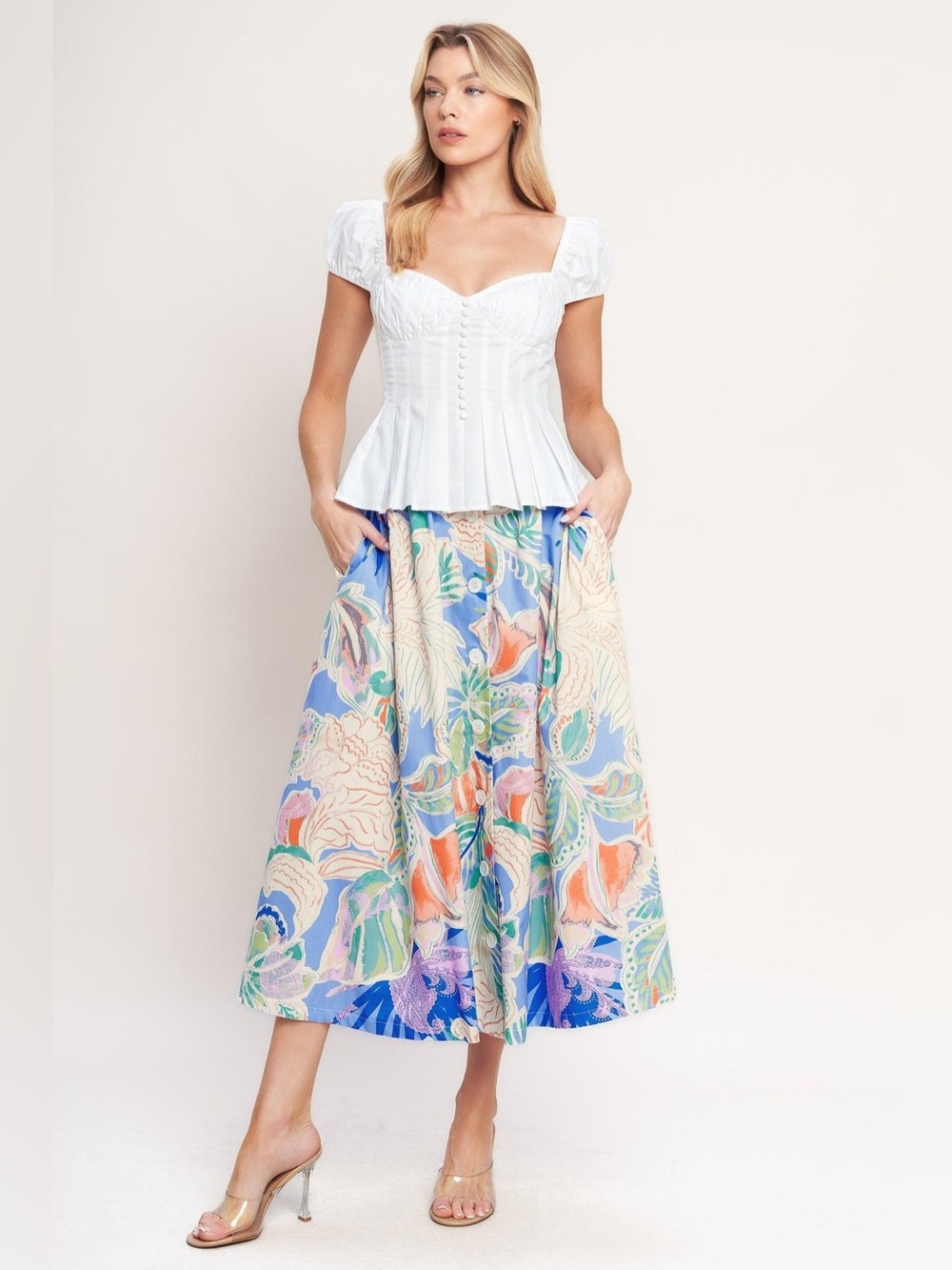 Flying Tomato Made For Daydreams Woven Full Skirt NEW